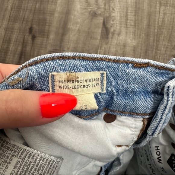 Madewell The Perfect Vintage Wide-Leg Crop Jean Altoona Wash Cotton Blend Sz 23 - Picture 7 of 7
